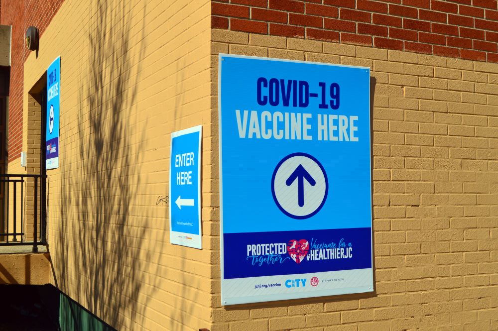 COVID vaccine clinic sign