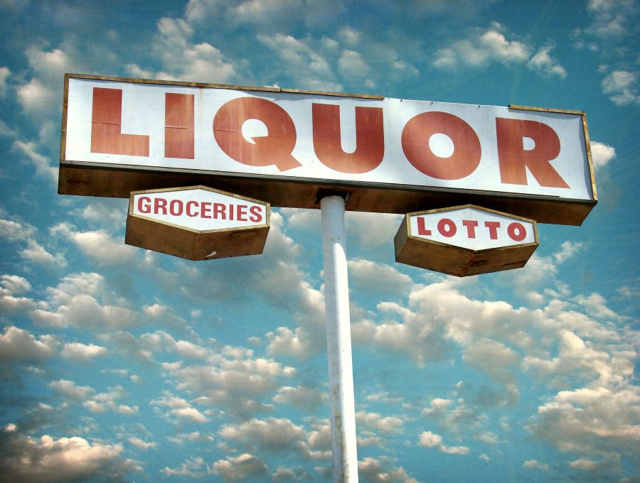 Liquor store sign