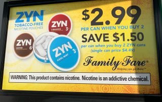 Ad for ZYN nicotine pouches