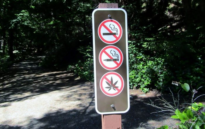 No smoking or vaping signpost